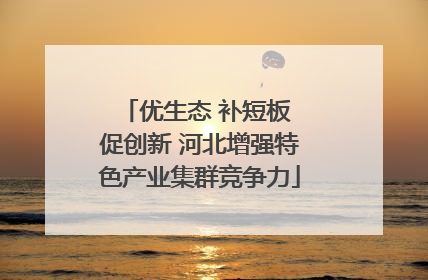 优生态 补短板 促创新 河北增强特色产业集群竞争力