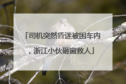 司机突然昏迷被困车内，浙江小伙砸窗救人