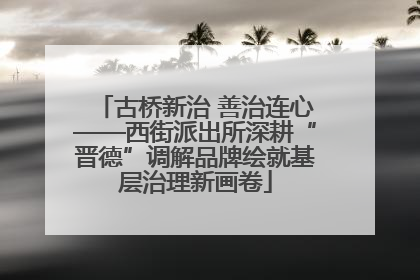 古桥新治 善治连心——西街派出所深耕“晋德”调解品牌绘就基层治理新画卷