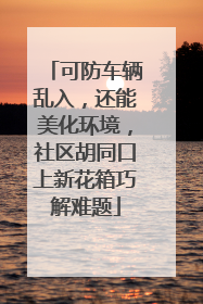 可防车辆乱入，还能美化环境，社区胡同口上新花箱巧解难题