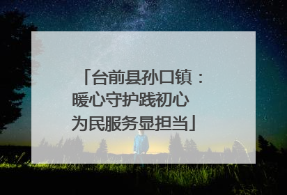 台前县孙口镇：暖心守护践初心 为民服务显担当
