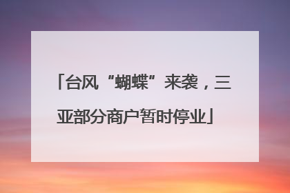 台风“蝴蝶”来袭，三亚部分商户暂时停业