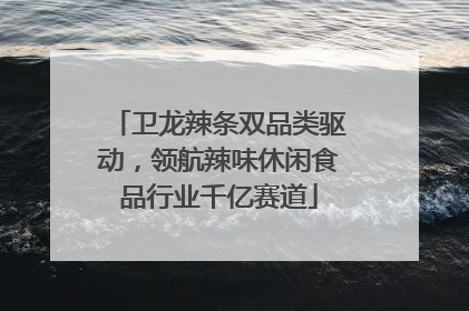 卫龙辣条双品类驱动，领航辣味休闲食品行业千亿赛道