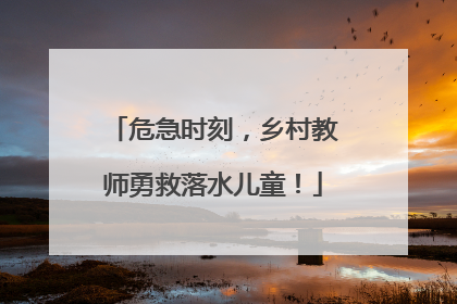 危急时刻，乡村教师勇救落水儿童！