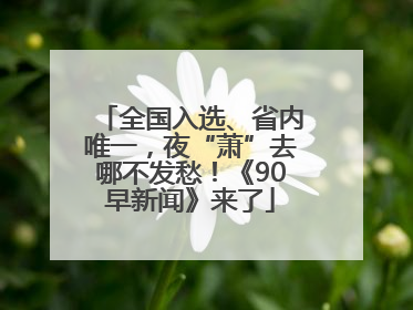 全国入选、省内唯一，夜“萧”去哪不发愁！《90早新闻》来了
