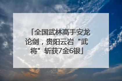 全国武林高手安龙论剑，贵阳云岩“武将”斩获7金6银