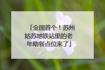 全国首个！苏州姑苏地铁站里的老年助餐点位来了