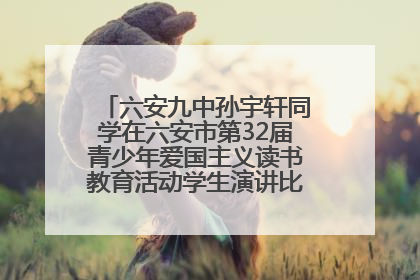 六安九中孙宇轩同学在六安市第32届青少年爱国主义读书教育活动学生演讲比赛中荣获一等奖
