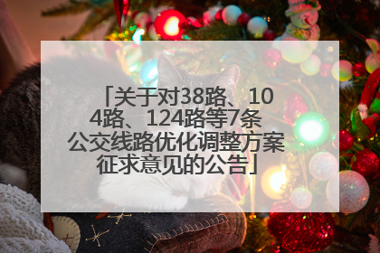 关于对38路、104路、124路等7条公交线路优化调整方案征求意见的公告