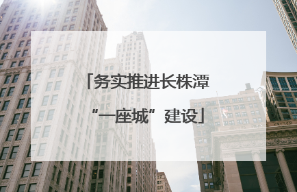 务实推进长株潭“一座城”建设