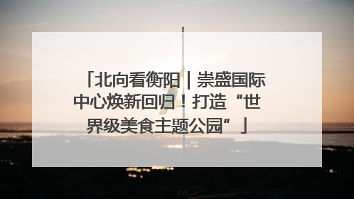 北向看衡阳｜崇盛国际中心焕新回归！打造“世界级美食主题公园”