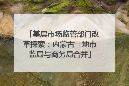 基层市场监管部门改革探索：内蒙古一地市监局与商务局合并