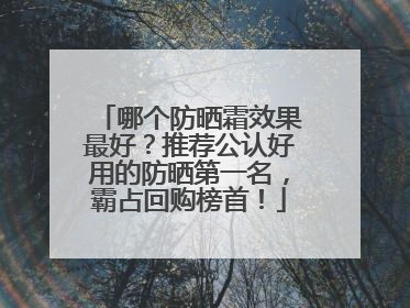 哪个防晒霜效果最好？推荐公认好用的防晒第一名，霸占回购榜首！