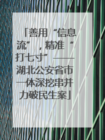 善用“信息流”，精准“打七寸”——湖北公安省市一体深挖串并力破民生案