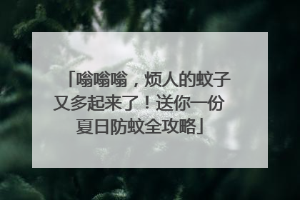 嗡嗡嗡，烦人的蚊子又多起来了！送你一份夏日防蚊全攻略