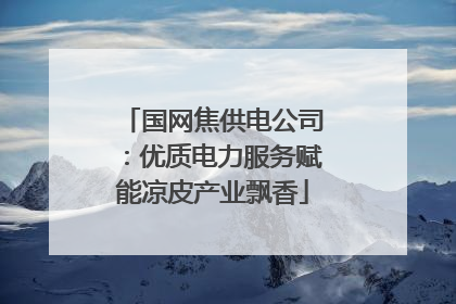国网焦供电公司：优质电力服务赋能凉皮产业飘香