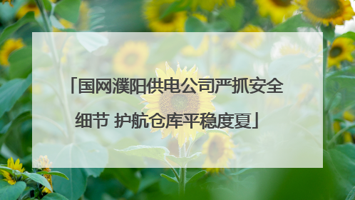国网濮阳供电公司严抓安全细节 护航仓库平稳度夏