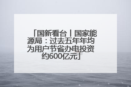 国新看台丨国家能源局：过去五年年均为用户节省办电投资约600亿元