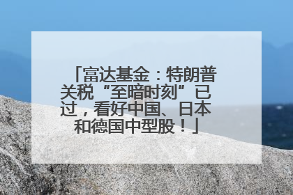 富达基金：特朗普关税“至暗时刻”已过，看好中国、日本和德国中型股！