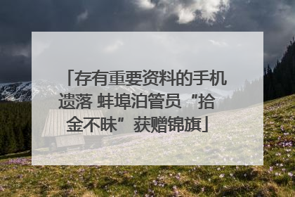 存有重要资料的手机遗落 蚌埠泊管员“拾金不昧”获赠锦旗