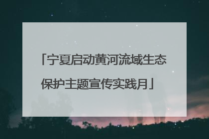 宁夏启动黄河流域生态保护主题宣传实践月