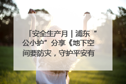 安全生产月｜浦东“公小护”分享《地下空间要防灾，守护平安有我在》安全谣