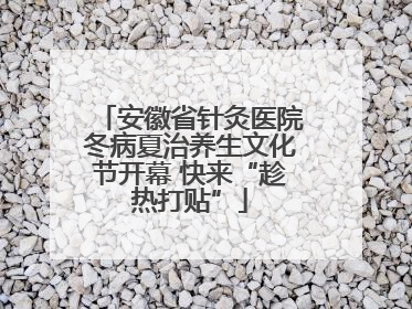 安徽省针灸医院冬病夏治养生文化节开幕 快来“趁热打贴”