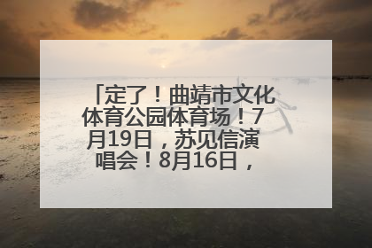 定了！曲靖市文化体育公园体育场！7月19日，苏见信演唱会！8月16日，萧敬腾演唱会！