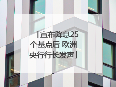 宣布降息25个基点后 欧洲央行行长发声