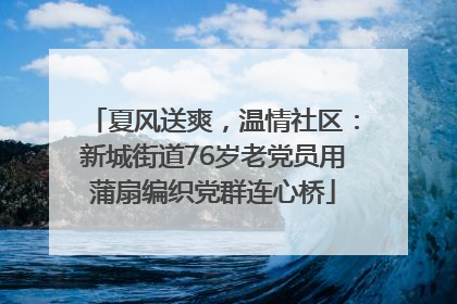 夏风送爽，温情社区：新城街道76岁老党员用蒲扇编织党群连心桥