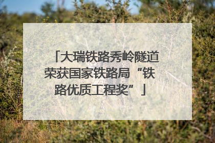 大瑞铁路秀岭隧道荣获国家铁路局“铁路优质工程奖”
