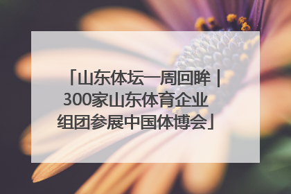 山东体坛一周回眸｜300家山东体育企业组团参展中国体博会