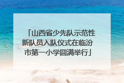 山西省少先队示范性新队员入队仪式在临汾市第一小学圆满举行