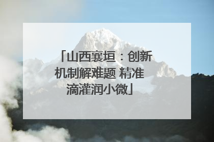 山西襄垣：创新机制解难题 精准滴灌润小微