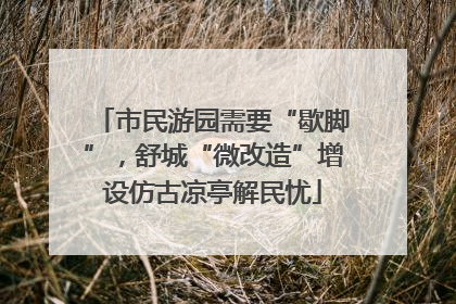 市民游园需要“歇脚”，舒城“微改造”增设仿古凉亭解民忧
