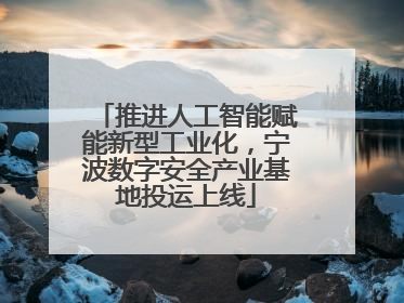 推进人工智能赋能新型工业化，宁波数字安全产业基地投运上线
