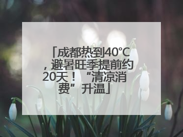 成都热到40℃，避暑旺季提前约20天！“清凉消费”升温