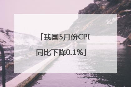 我国5月份CPI同比下降0.1%