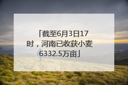 截至6月3日17时，河南已收获小麦6332.5万亩