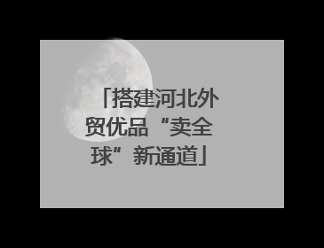 搭建河北外贸优品“卖全球”新通道