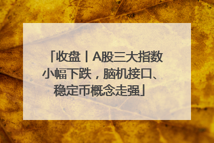收盘丨A股三大指数小幅下跌，脑机接口、稳定币概念走强