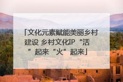 文化元素赋能美丽乡村建设 乡村文化IP“活”起来“火”起来