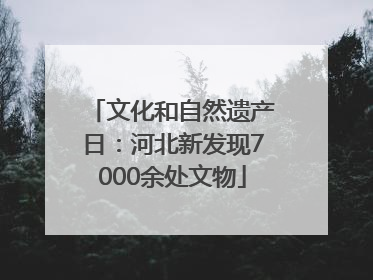 文化和自然遗产日：河北新发现7000余处文物