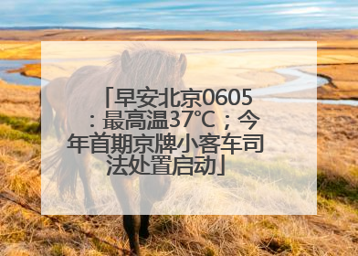 早安北京0605：最高温37℃；今年首期京牌小客车司法处置启动