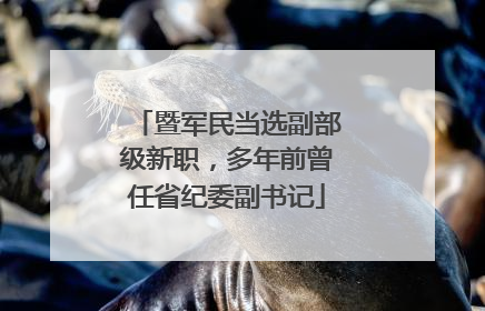 暨军民当选副部级新职，多年前曾任省纪委副书记