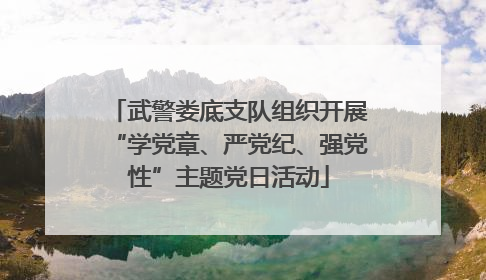武警娄底支队组织开展“学党章、严党纪、强党性”主题党日活动