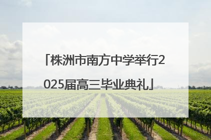 株洲市南方中学举行2025届高三毕业典礼