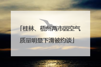桂林、梧州两市因空气质量明显下滑被约谈