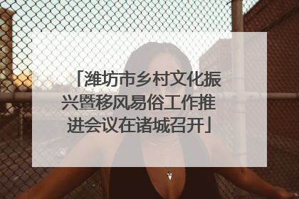 潍坊市乡村文化振兴暨移风易俗工作推进会议在诸城召开