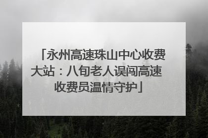 永州高速珠山中心收费大站：八旬老人误闯高速 收费员温情守护